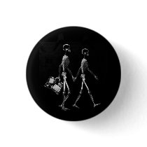 X-RAY VISION SKELETON COUPLE TRAVELING B&W PINBACK BUTTONS
