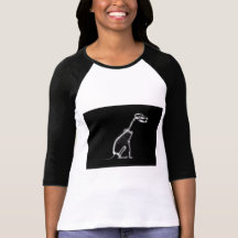 X-RAY VISION SKELETON DOG SITTING - B&W TEES