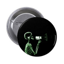 X-RAY VISION SKELETON ON MEGAPHONE - GREEN BUTTON