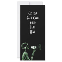 X-RAY VISION SKELETON ON MEGAPHONE - GREEN CUSTOM RACK CARD