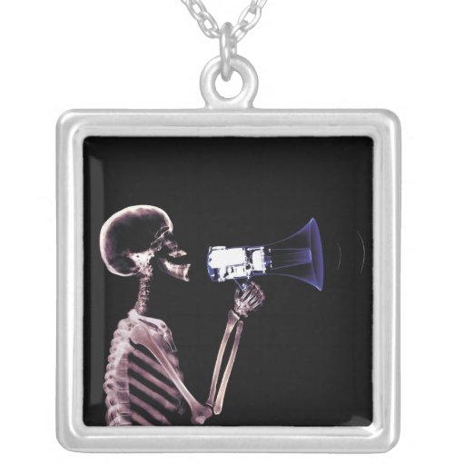 X-RAY VISION SKELETON ON MEGAPHONE - ORIGINAL NECKLACES