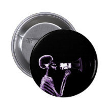 X-RAY VISION SKELETON ON MEGAPHONE - PURPLE BUTTONS