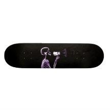 X-RAY VISION SKELETON ON MEGAPHONE - PURPLE SKATE BOARDS
