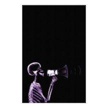 X-RAY VISION SKELETON ON MEGAPHONE - PURPLE STATIONERY