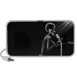 X-RAY VISION SKELETON SINGING ON RETRO MIC - B&W SPEAKER