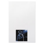 X-RAY VISION SKELETON SINGING ON RETRO MIC - BLUE STATIONERY