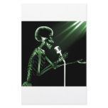 X-RAY VISION SKELETON SINGING ON RETRO MIC - GREEN CUSTOM STATIONERY