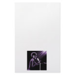 X-RAY VISION SKELETON SINGING ON RETRO MIC PURPLE STATIONERY PAPER