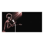 X-RAY VISION SKELETON SINGING ON RETRO MIC - RED photo cards