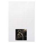 X-RAY VISION SKELETON SINGING ON RETRO MIC - SEPIA STATIONERY PAPER