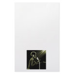 X-RAY VISION SKELETON SINGING ON RETRO MIC YELLOW CUSTOM STATIONERY
