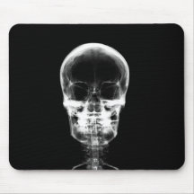 X-RAY VISION SKELETON SKULL - B&W MOUSE PADS