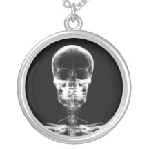 X-RAY VISION SKELETON SKULL - B&W NECKLACE