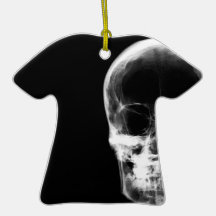 X-RAY VISION SKELETON SKULL - B&W CHRISTMAS ORNAMENTS