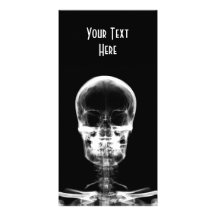 X-RAY VISION SKELETON SKULL - B&W PHOTO CARD