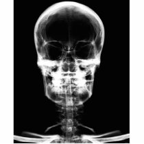 X-RAY VISION SKELETON SKULL - B&W PHOTO CUTOUT