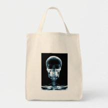 X-RAY VISION SKELETON SKULL - BLUE CANVAS BAG