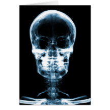 X-RAY VISION SKELETON SKULL - BLUE GREETING CARDS