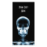 X-RAY VISION SKELETON SKULL - BLUE PICTURE CARD