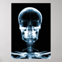X-RAY VISION SKELETON SKULL - BLUE POSTERS