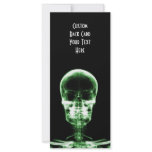 X-RAY VISION SKELETON SKULL - GREEN RACK CARD TEMPLATE