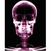 X-RAY VISION SKELETON SKULL - PINK PHOTO CUT OUT