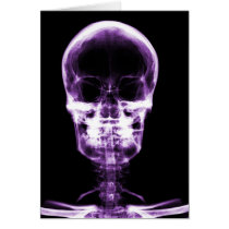 X-RAY VISION SKELETON SKULL - PURPLE GREETING CARD