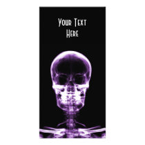 X-RAY VISION SKELETON SKULL - PURPLE PHOTO GREETING CARD