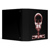 X-RAY VISION SKELETON SKULL - RED 3 RING BINDERS