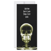 X-RAY VISION SKELETON SKULL - YELLOW RACK CARD DESIGN