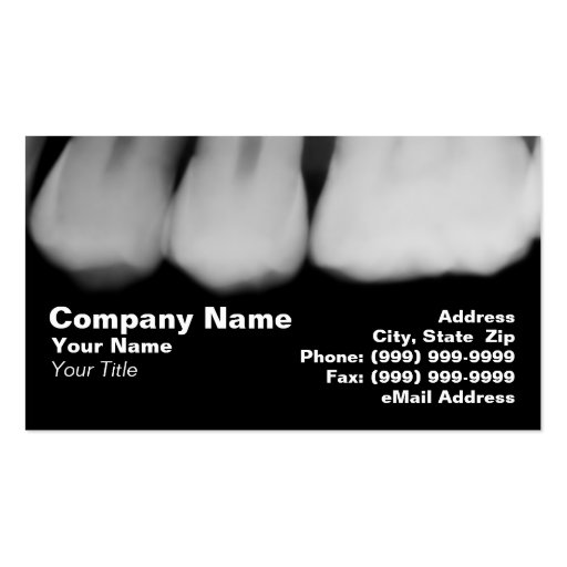 X-Rays of Teeth Business Cards