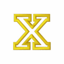 "X" Small Athletic Letter embroidered shirts