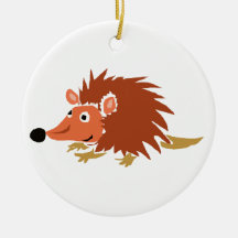 XA- Funny Hedgehog Primitive Art Cartoon Christmas Ornament