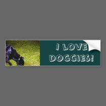 Xander at Night copy, I love doggies! bumper stickers