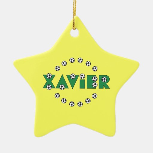 Xavier in Soccer Green Ornaments