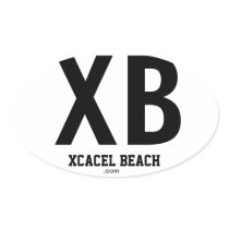 XB Xcacel Beach Oval Bumper Sticker