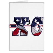 XC CROSS COUNTRY PATRIOTIC USA FLAG CARDS
