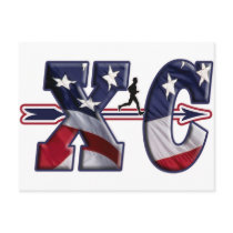 XC CROSS COUNTRY USA FLAG WRAPPED postcards