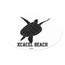 Xcacel Beach Oval Turtle Bumper Sticker