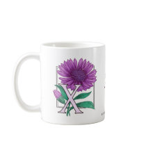 Xeranthemum Flower Monogram mugs