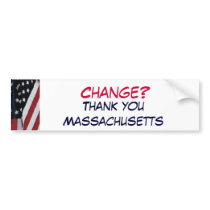 XG- Change?, Thank you Massachusetts Bumper Sticker