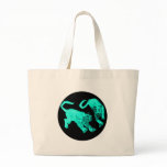 Xian China 2002 Cyan Ghost Tigers Black Circle Tra Tote Bag