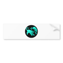 Xian China 2002 Cyan Ghost Tigers Black Circle Tra Bumper Stickers