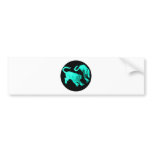 Xian China 2002 Cyan Ghost Tigers Black Circle Tra Bumper Stickers