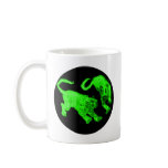 Xian China 2002 Green Ghost Tigers Black Circle Tr Coffee Mugs