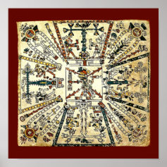Xiuhtecuhtli Aztec Death God Print