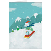 Xmas Bear and Penguin Notecard cards