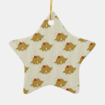 Xmas Bells on Stripes Ornament