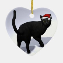 Xmas Black Cat Christmas Tree Ornaments