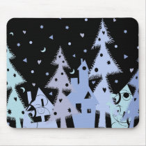 Xmas blue town mousepads